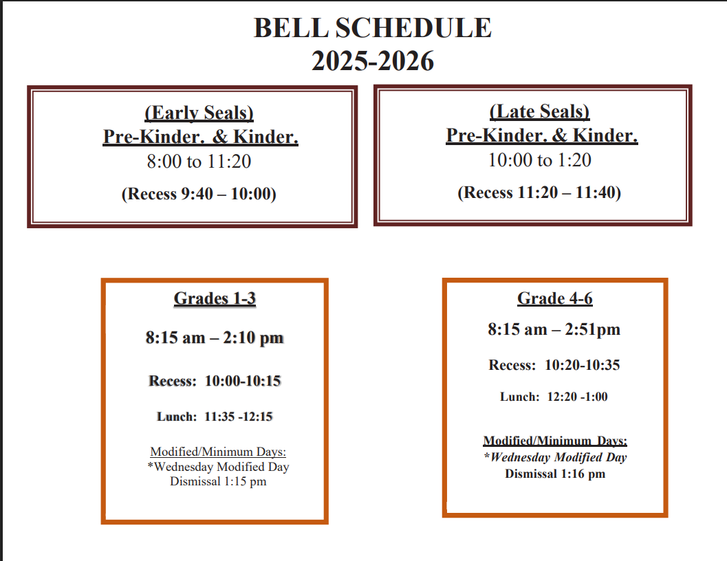 Bell Schedule