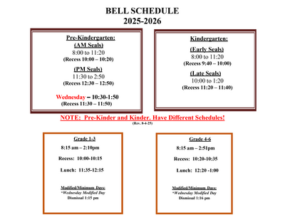 Springbrook Bell Schedule