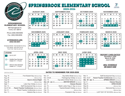 Springbrook Calendar